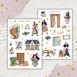 enchanted bookstore sticker sheet