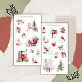 red christmas sticker sheet bundle