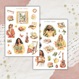 books and music sticker sheet bundle