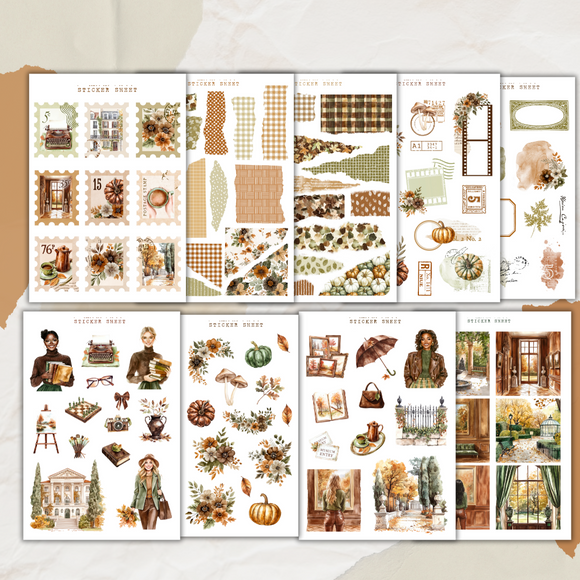 autumn gallery sticker sheet collection