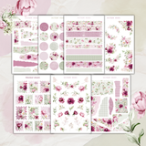 watercolor peonies sticker sheet bundle