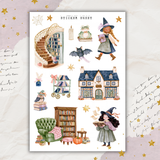 enchanted bookstore sticker sheet