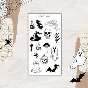 cozy and spooky stiucker sheet bundle