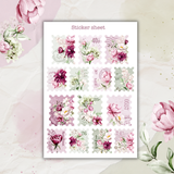 watercolor peonies sticker sheet bundle