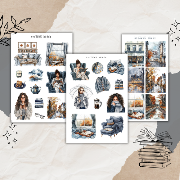 rainy days sticker sheet bundle