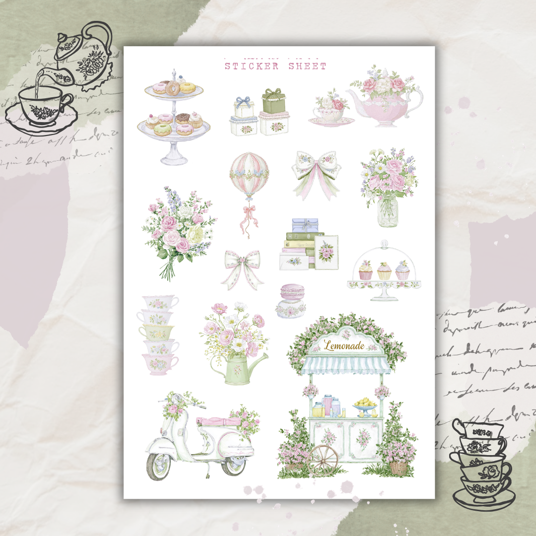 tea party sticker sheet bundle – ArtStudioLea