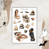 cozy and spooky stiucker sheet bundle