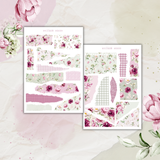 watercolor peonies sticker sheet bundle