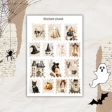 cozy and spooky stiucker sheet bundle