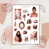 pink harvest sticker sheet bundle