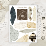 vintage astronomy paper scraps and dot sticker sheet