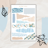 blue summer sticker sheet bundle