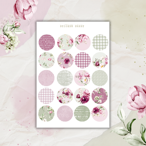 watercolor peonies sticker sheet bundle
