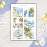 Amalfi coast sticker sheet set