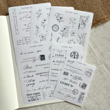 Vintage ephemera sticker sheet bundle