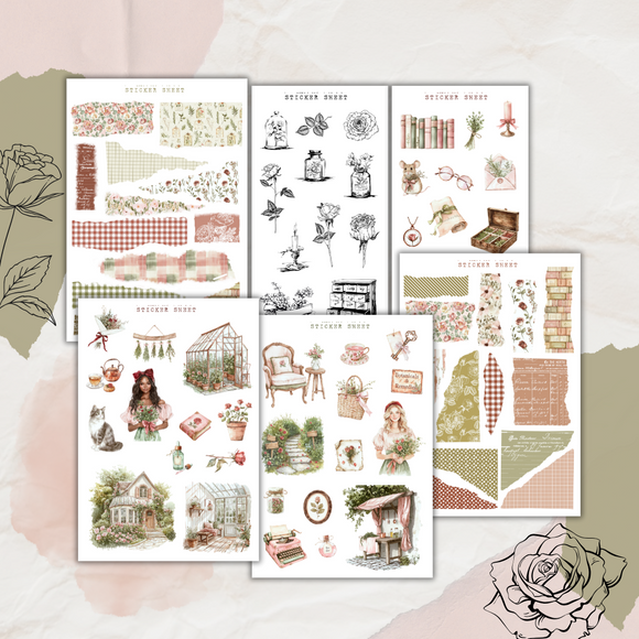 rose apothecary sticker sheet bundle