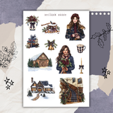 winter cottage sticker sheet bundle