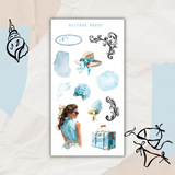 blue summer sticker sheet bundle
