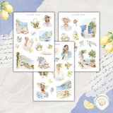 Amalfi coast sticker sheet set