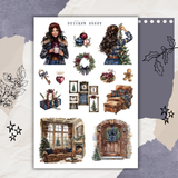 winter cottage sticker sheet bundle