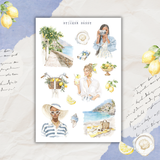 Amalfi coast sticker sheet set