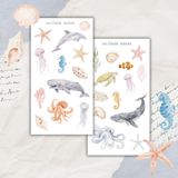 ocean life sticker sheet bundle