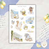 Amalfi coast sticker sheet set