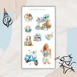 blue summer sticker sheet bundle