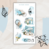 blue summer sticker sheet bundle