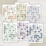 NEW colorful torn paper alphabet sticker sheet