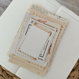 vintage paper set, 32 pieces of ephemera, paper sheets and cut outs