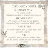 Adventcalendar PRESALE, Sticker Sheet and Washi Tape Adventcalendar,
