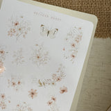 soft blush pink flower sticker sheet