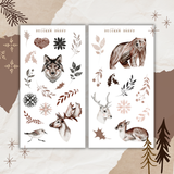 neutral winter forest sticker sheet bundle