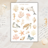 under the sea sticker sheet set