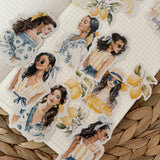 French lemon die cut girls sticker