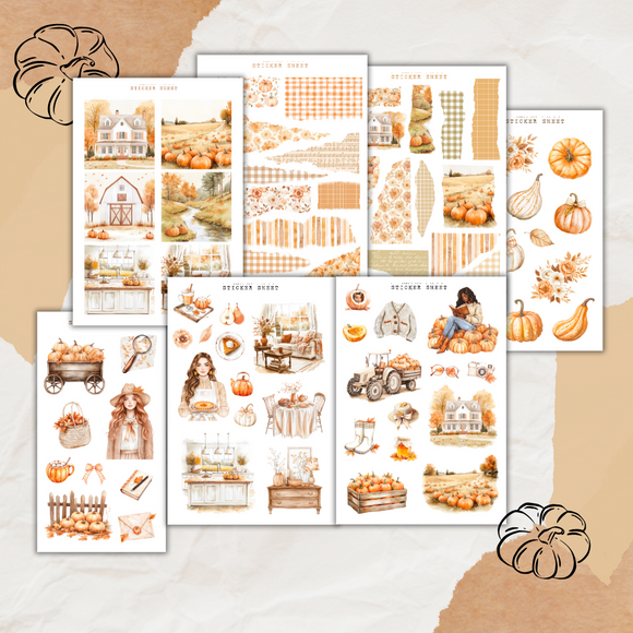 pumpkin season sticker sheet bundle