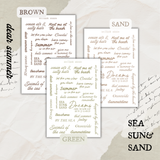 summer quotes sticker sheet bundle