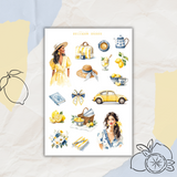 French lemon sticker sheet bundle