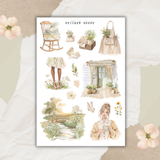 rustic spring sticker sheet bundle