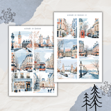 winter in London picture sticker sheet bundle