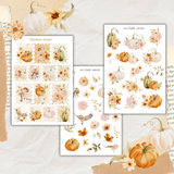 pumpkins and florals sticker sheet bundle