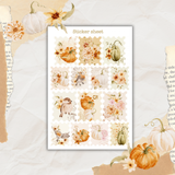 pumpkins and florals sticker sheet bundle