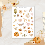 pumpkins and florals sticker sheet bundle
