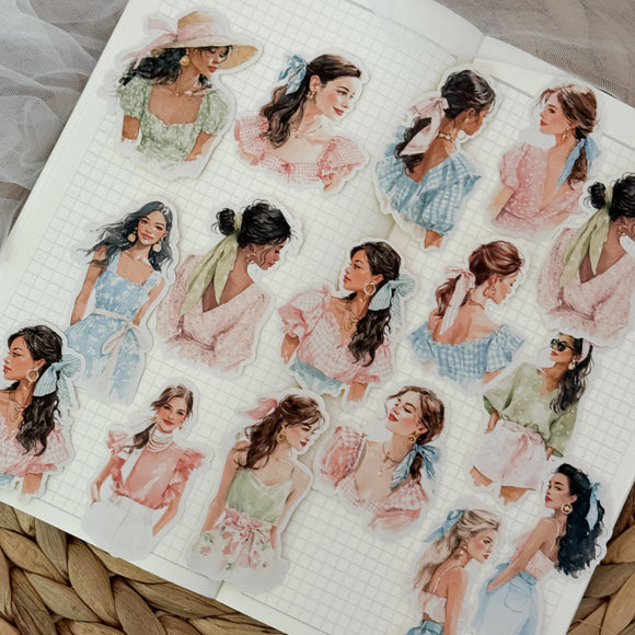 Tres chic fashion girls die cut sticker
