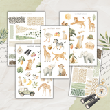 whimsical safari sticker sheet bundle