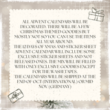 Adventcalendar PRESALE, Sticker Sheet and Washi Tape Adventcalendar,