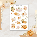 pumpkins and florals sticker sheet bundle