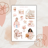 falling pretty in pink sticker sheet bundle