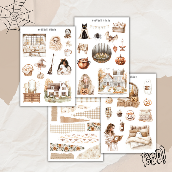cozy haunt sticker sheet